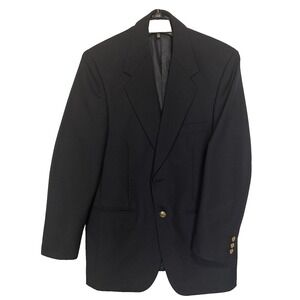 Bert Pulitzer Vintage Classic‎ Men Navy Wool Blend Blazer Jacket Gold Button 36S